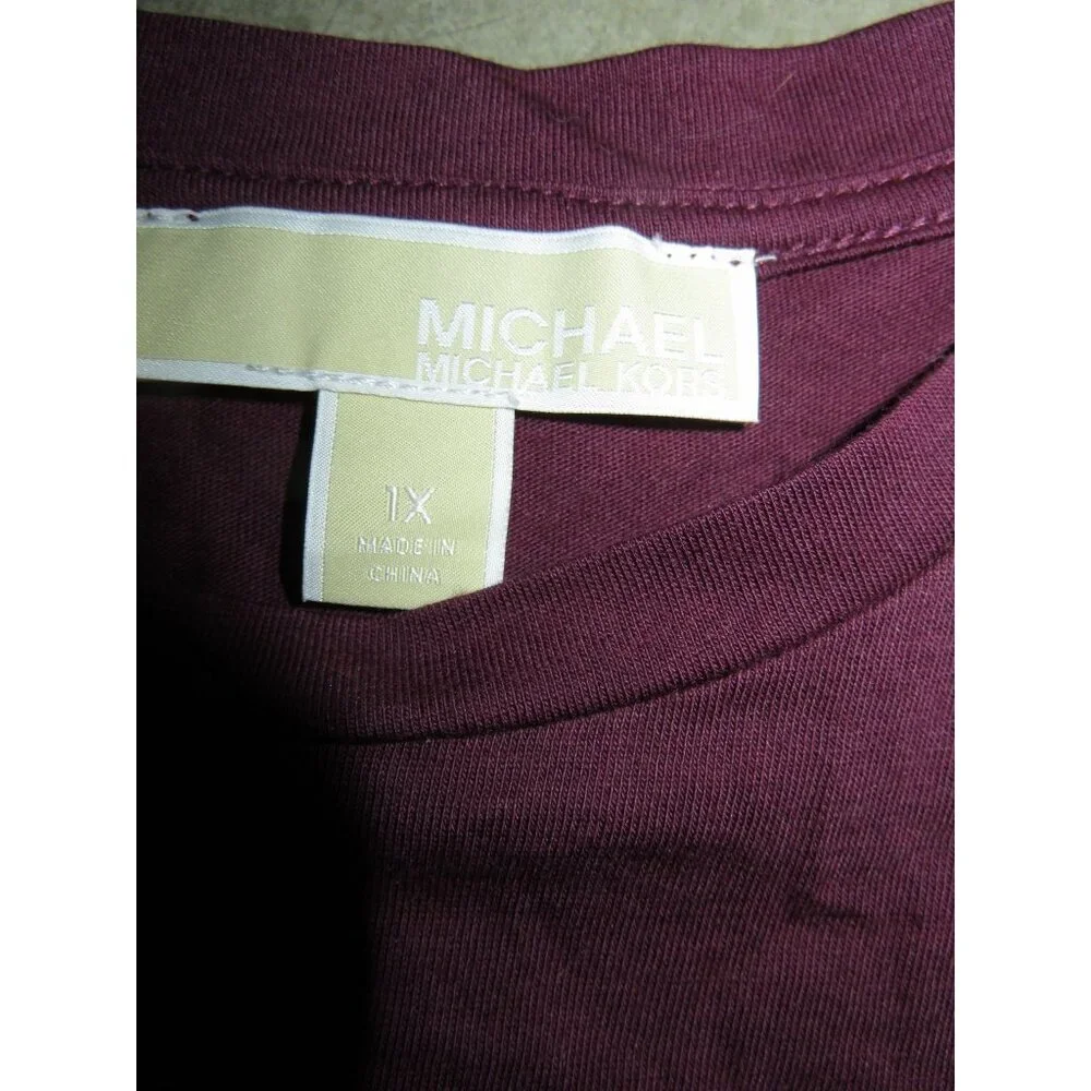 Michael Kors Fuchsia Embellished sleeve tunic top